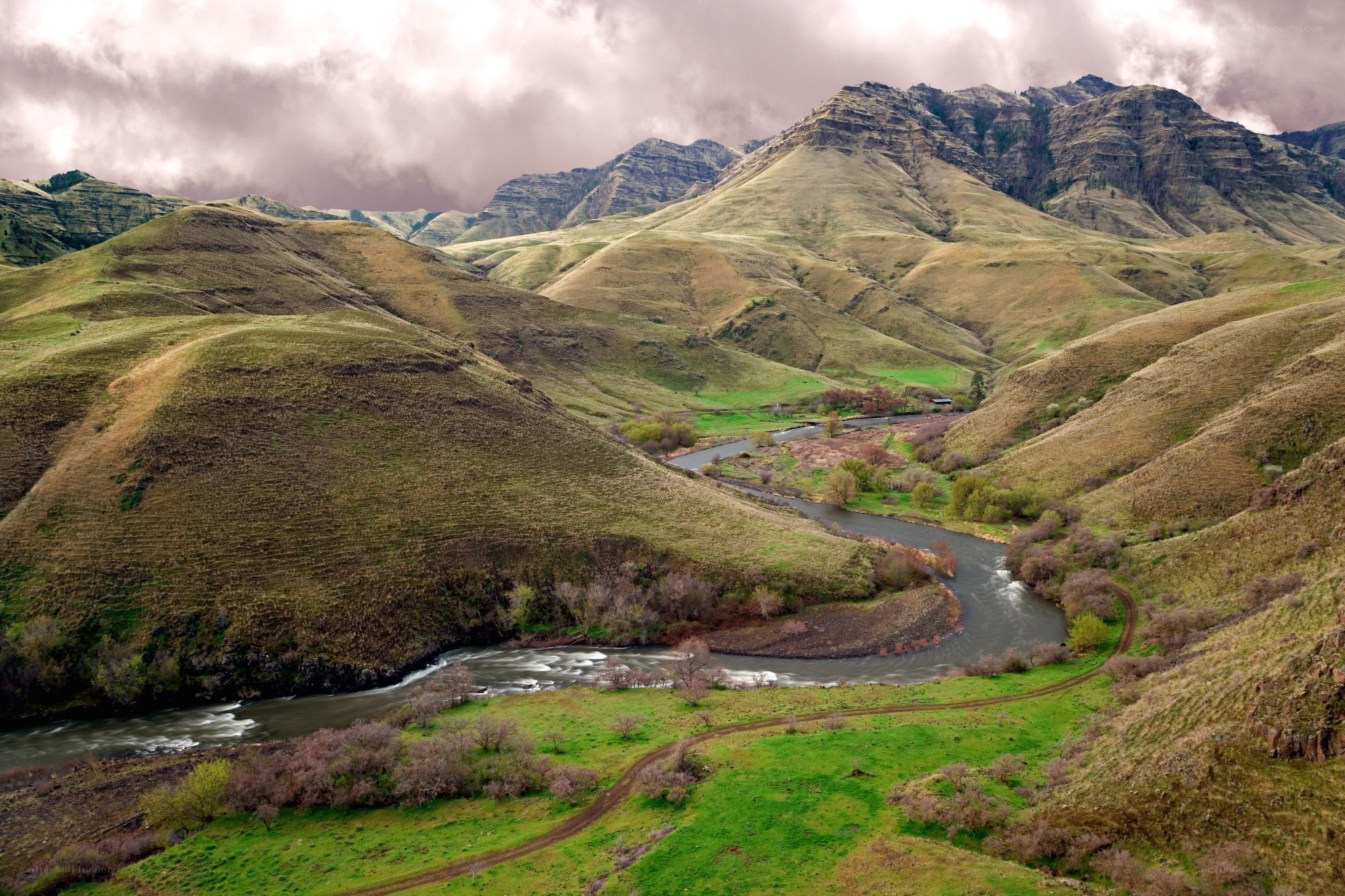 River winding through mountain valley