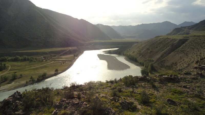River winding through mountain valley