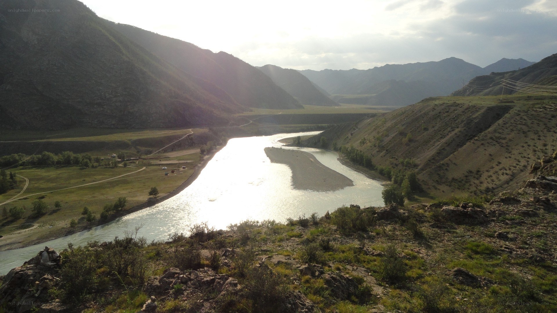 River winding through mountain valley