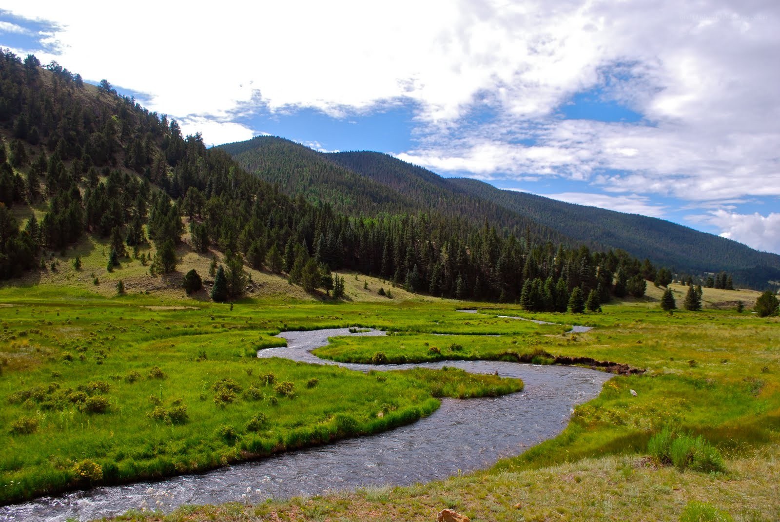 River winding through mountain valley