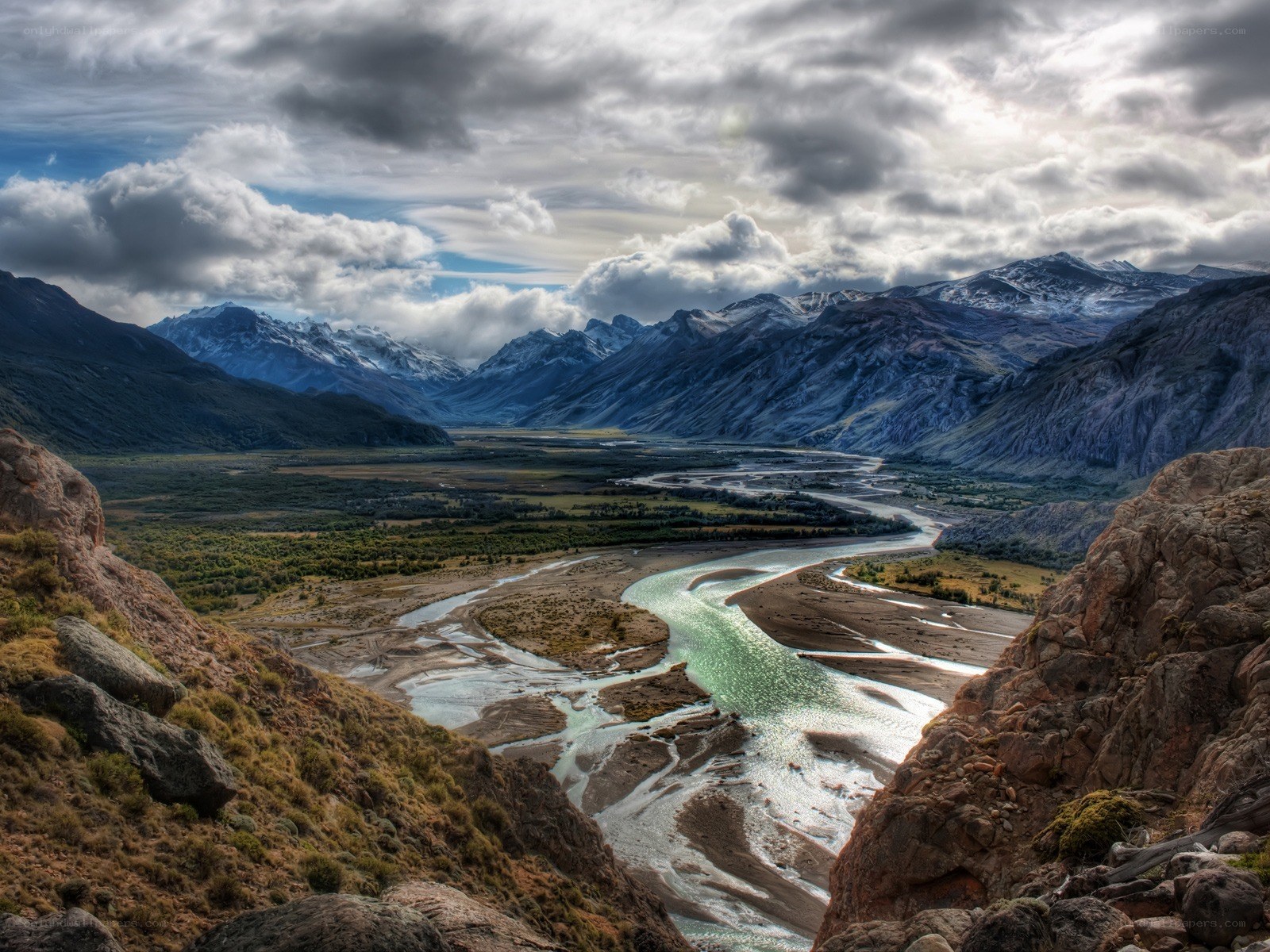 River winding through mountain valley