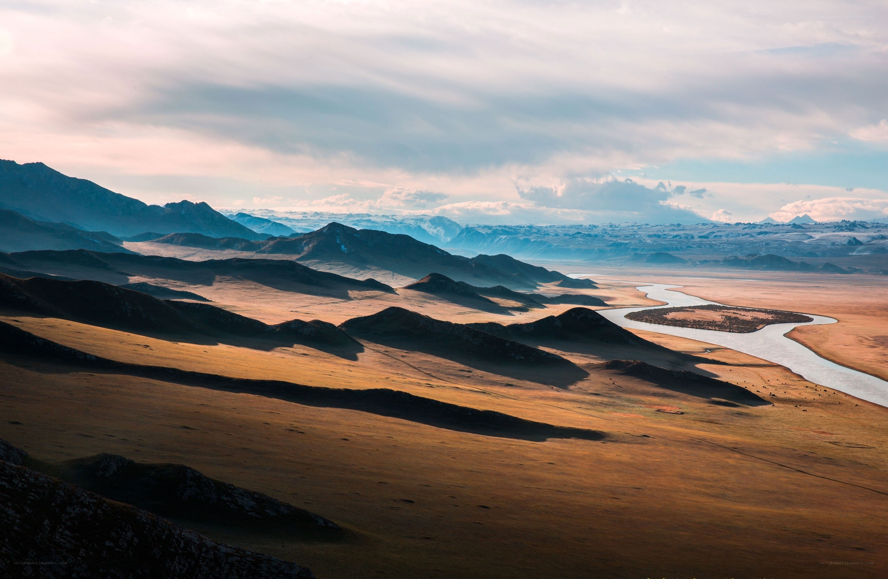 River winding through mountain valley