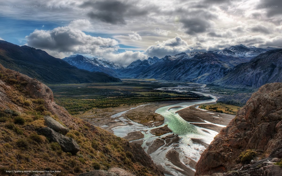 river winding through mountain valley