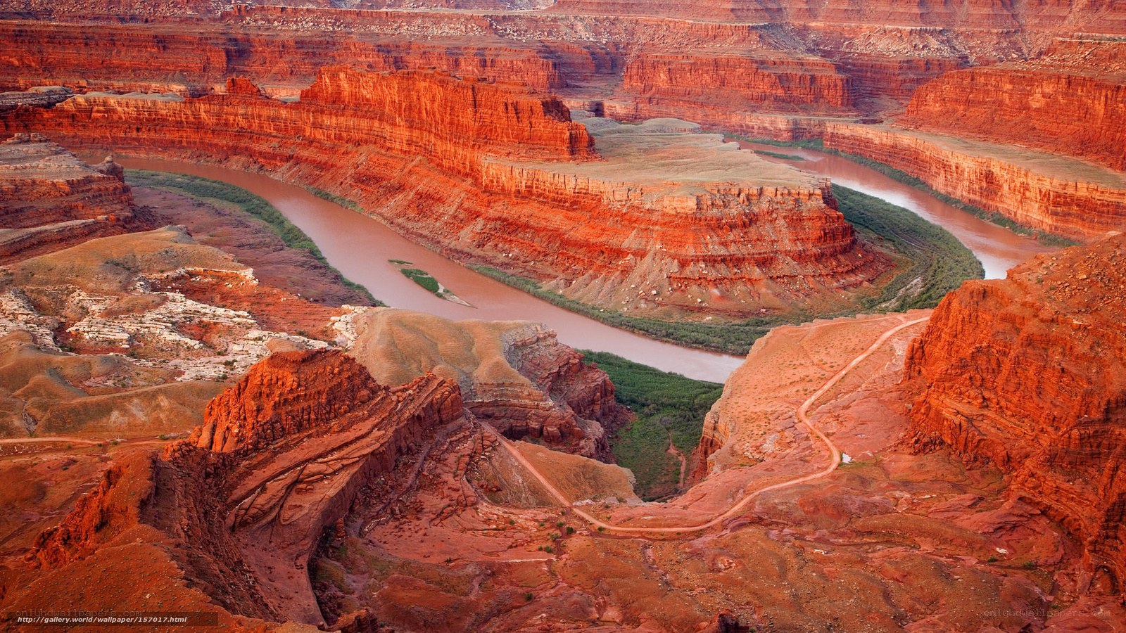 River winding through red canyon