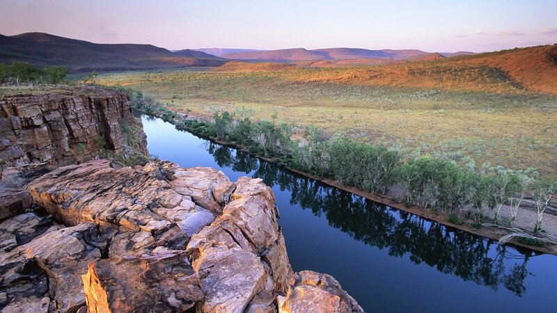 river winding through rugged landscape