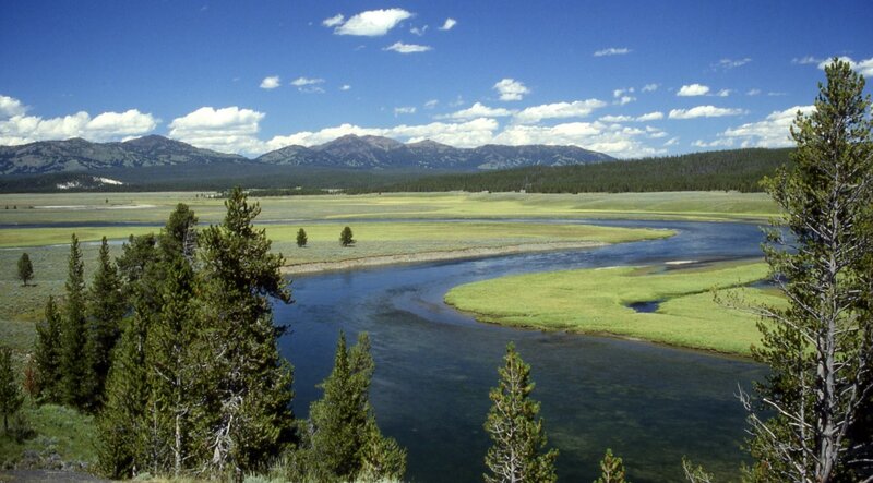 river winding through valley