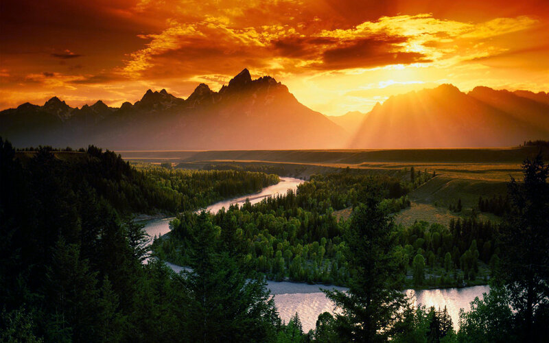 River Winding Through Valley — Dramatic