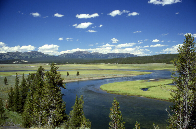 river winding through valley
