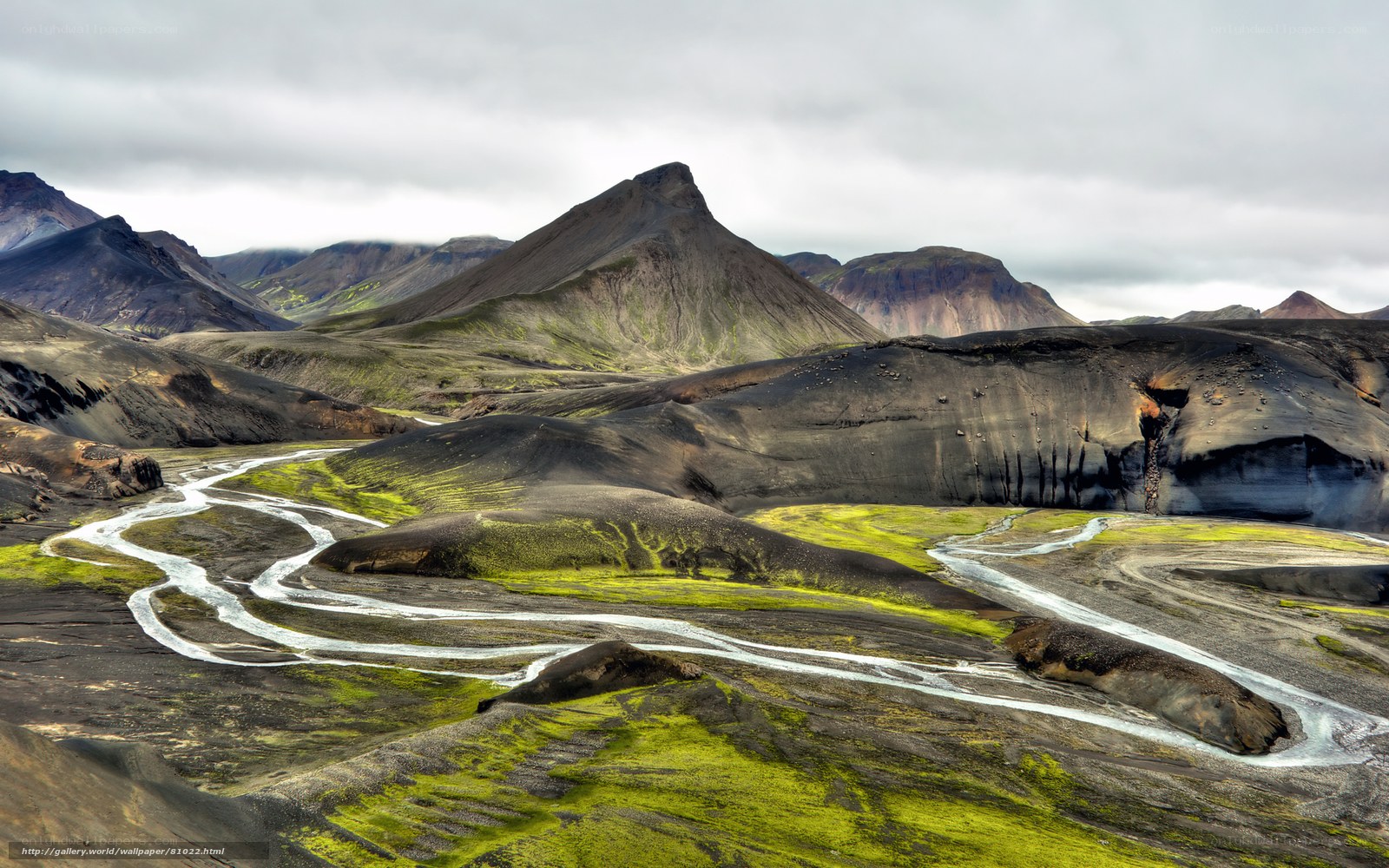 River winding through volcanic landscape