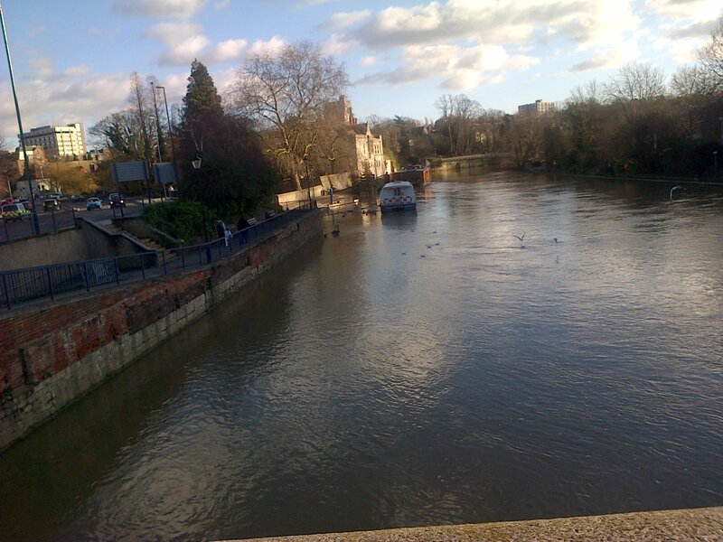 River with Boats and Birds
