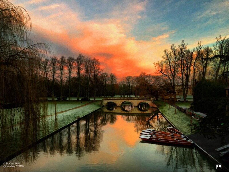 River with Boats and Bridge — Orange