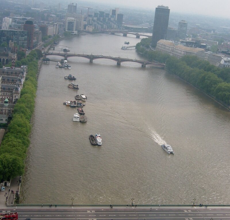 River with Boats and Bridges