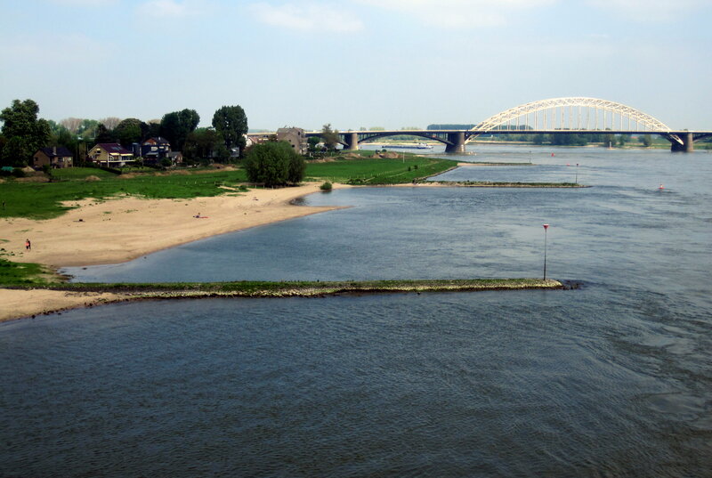 River with Bridge and Beach