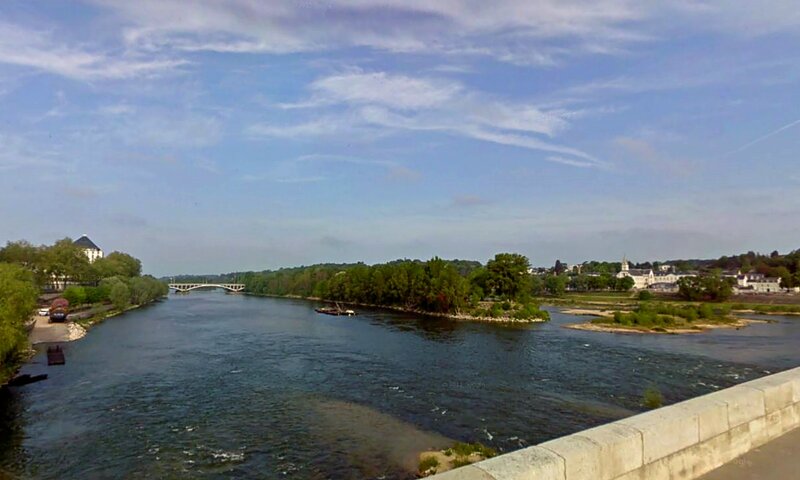 River with Bridge and Island