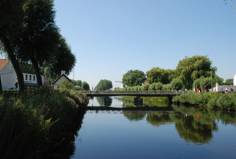River with Bridge and Windmill