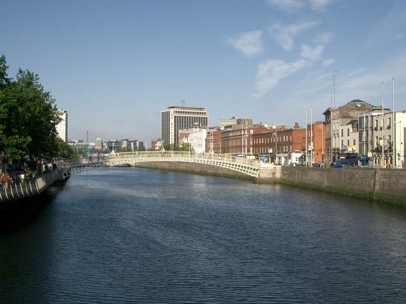 River with Bridge — Blue, Calm