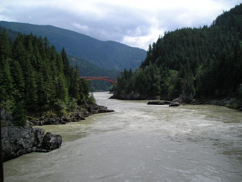 River with Bridge — Green, Serene