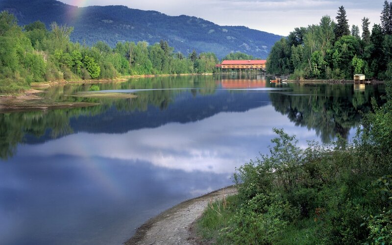 River with Cabin