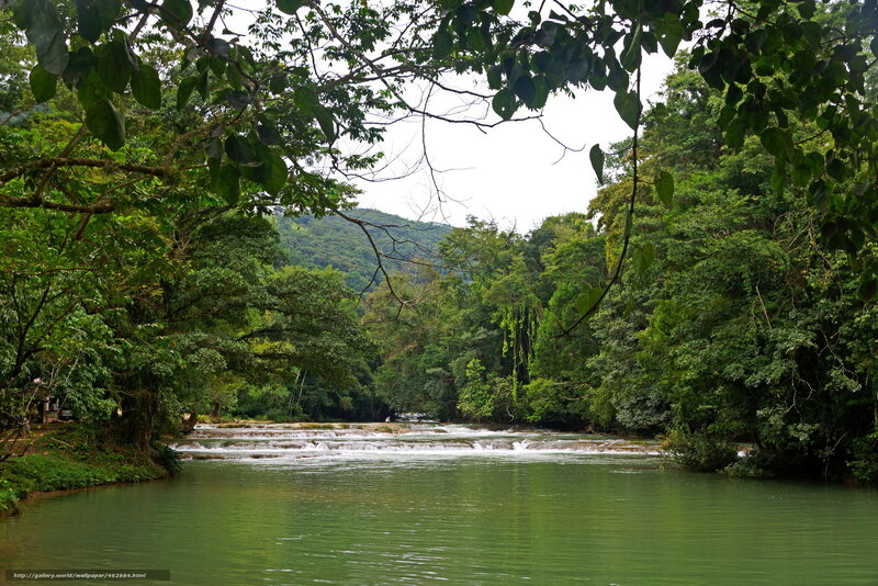 River with Cascading Waterfalls