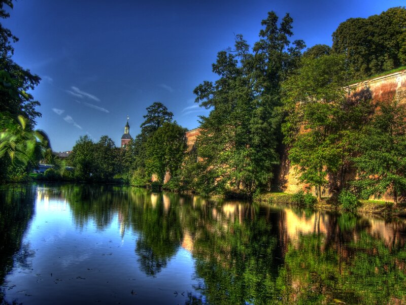 River with Castle Walls