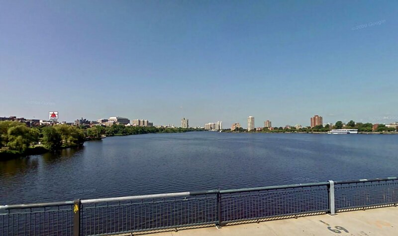 River with City Skyline — Blue, Calm