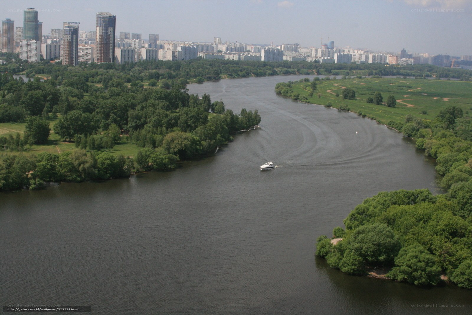 River with city skyline