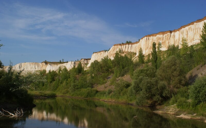 River with Cliffs — Blue