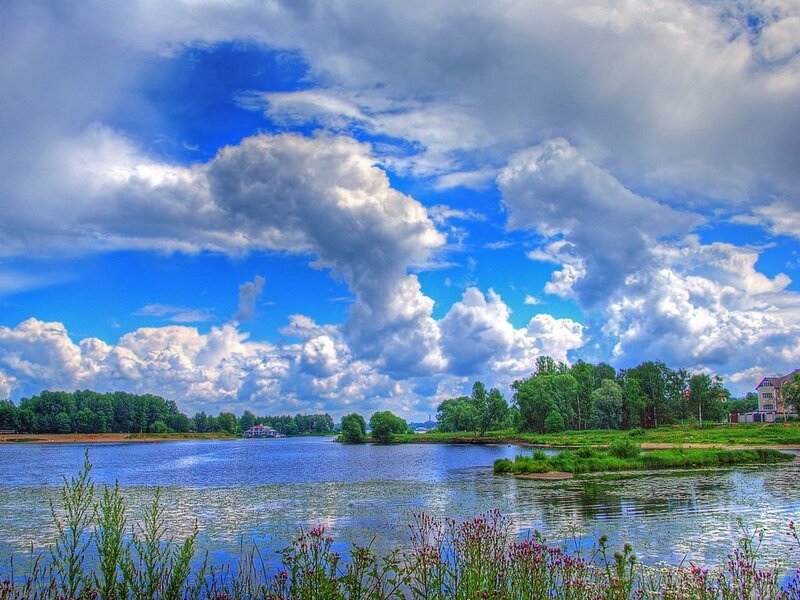 River with Clouds