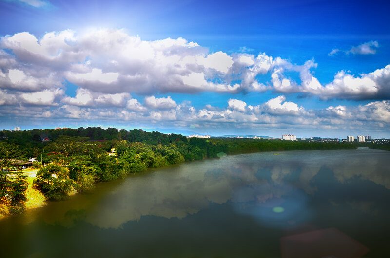 River with Cloudy Sky