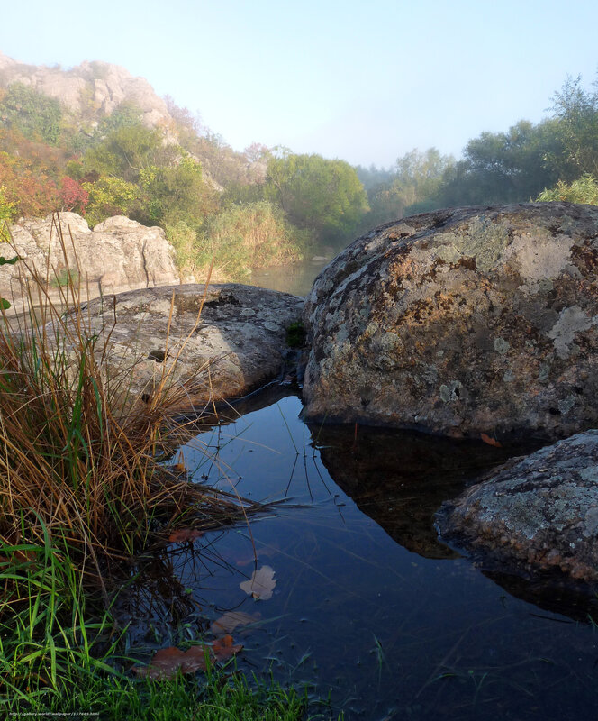 River with Large Rocks