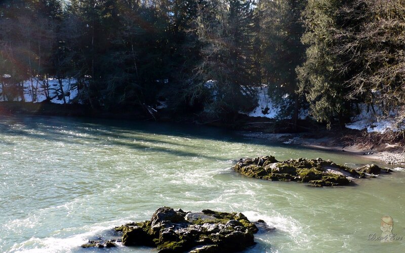 River with Mossy Rocks — Green, Serene