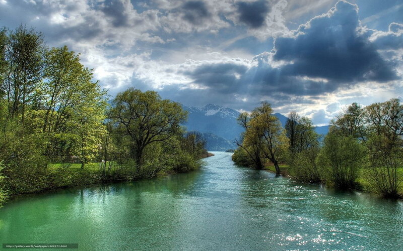 River with mountains in background