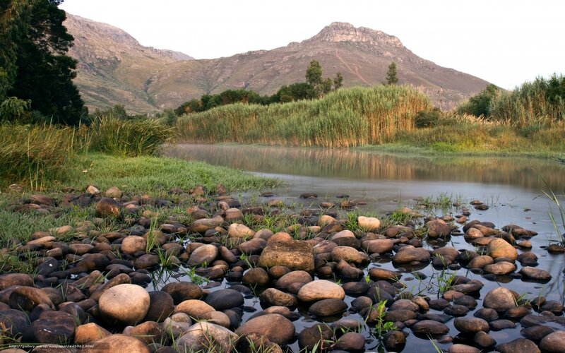 River with mountains in background