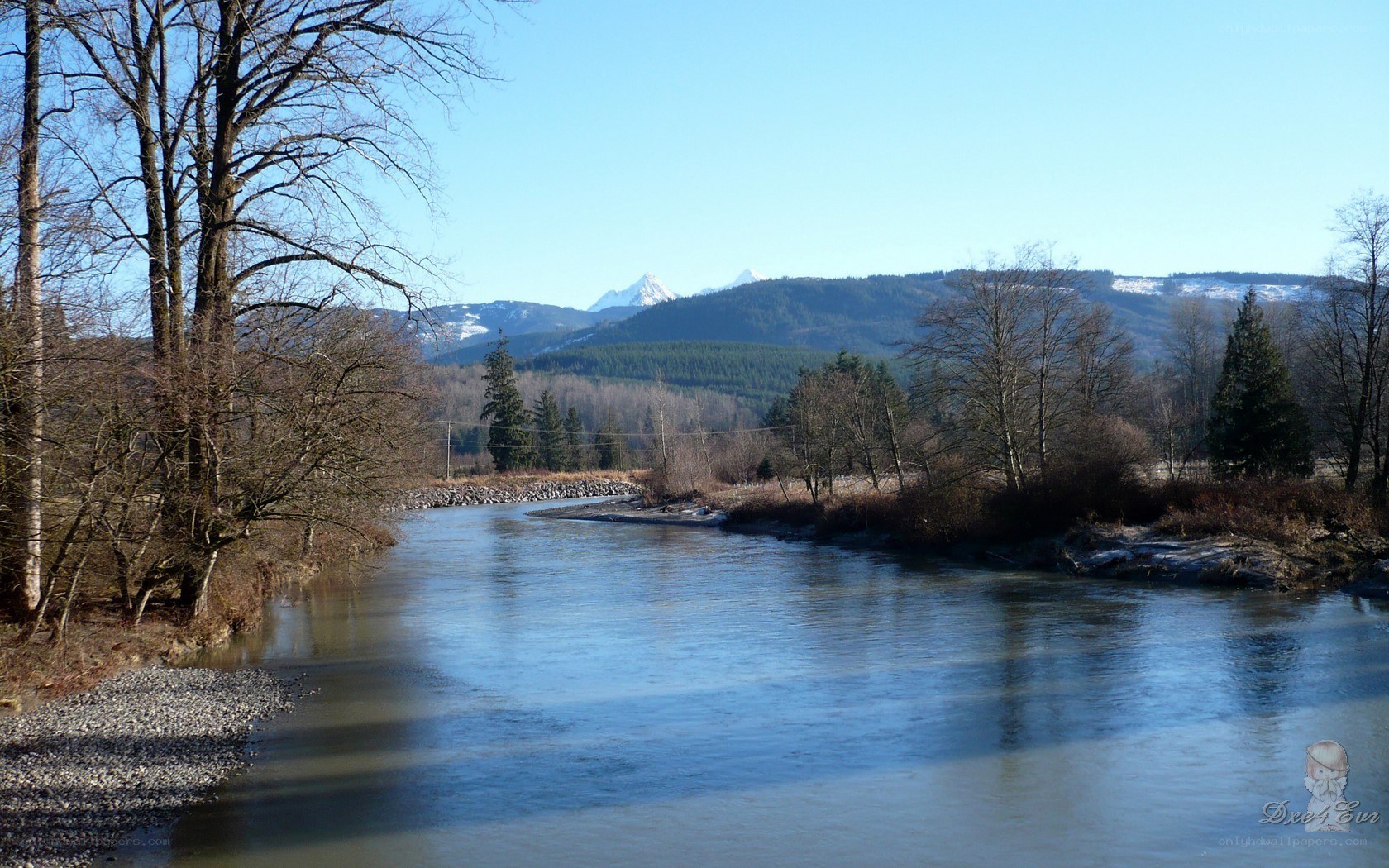 River with mountains in background