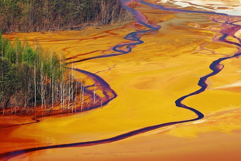 River with Orange Water