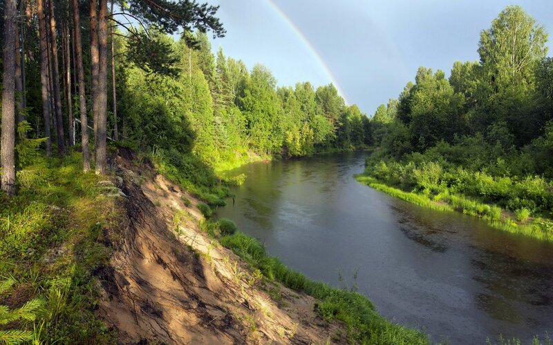 River with Rainbow — Green