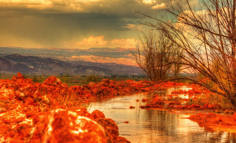 River with Red Rocks