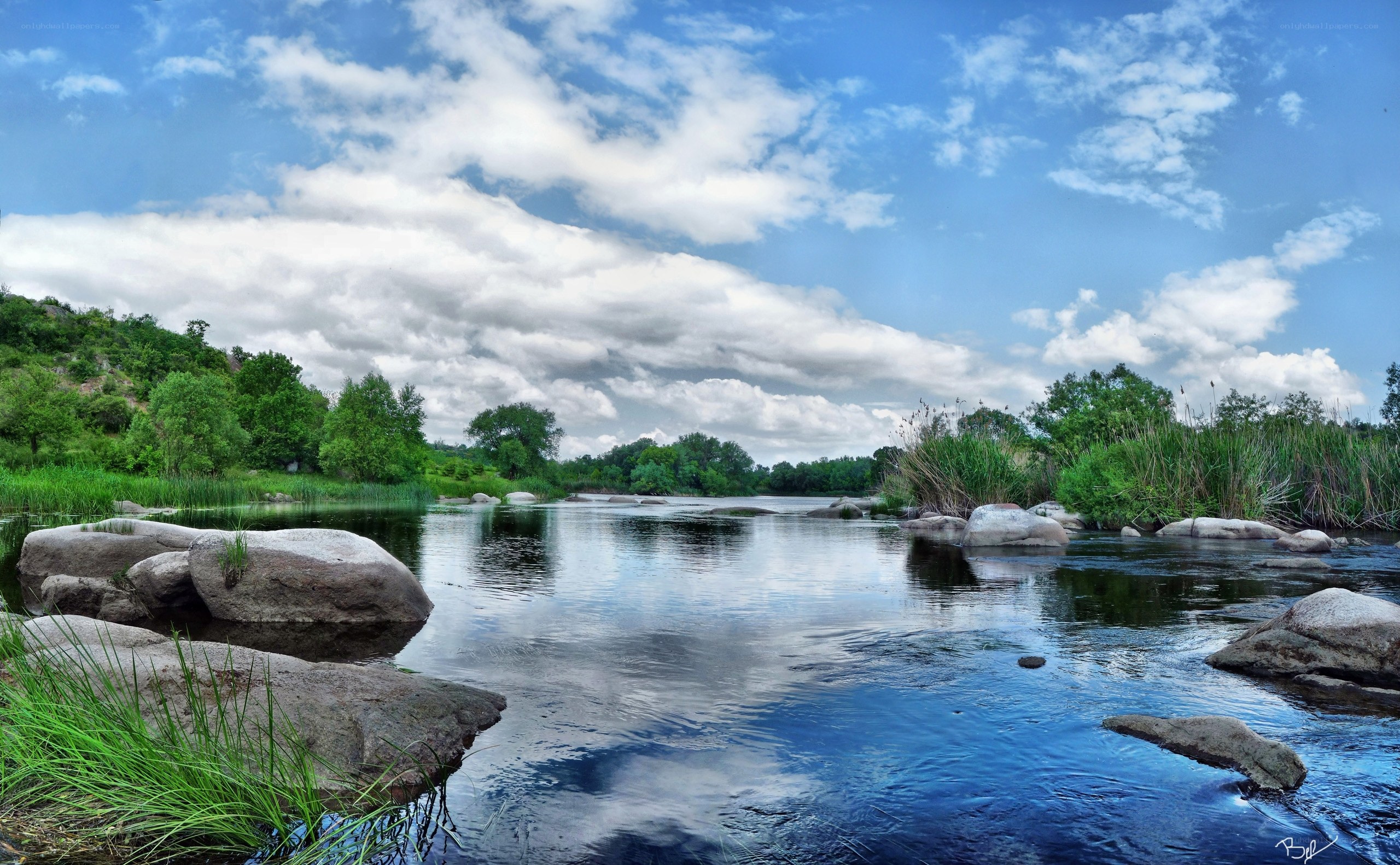 River with rocks and greenery