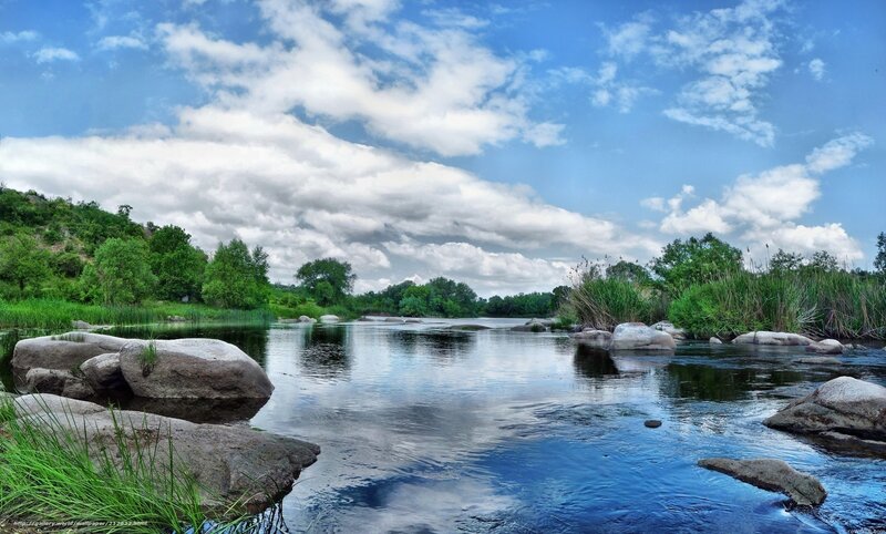 River with rocks and greenery