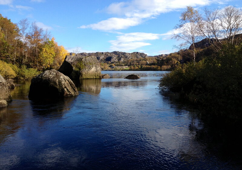 River with Rocks — Blue