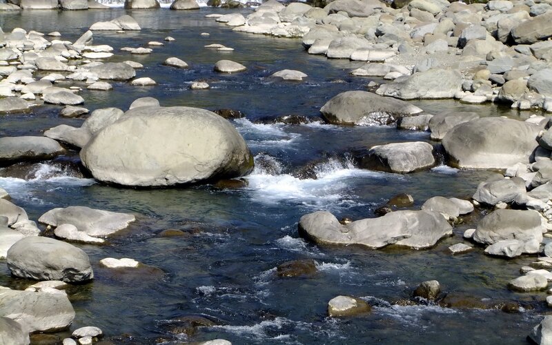 River with Rocks — Gray, Calm