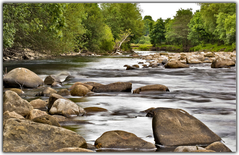 River with Rocks — Green