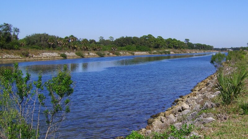 River with Rocky Banks — Blue, Serene, Afternoon