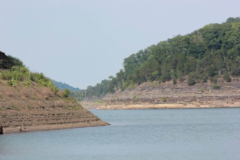 River with Rocky Banks — Blue