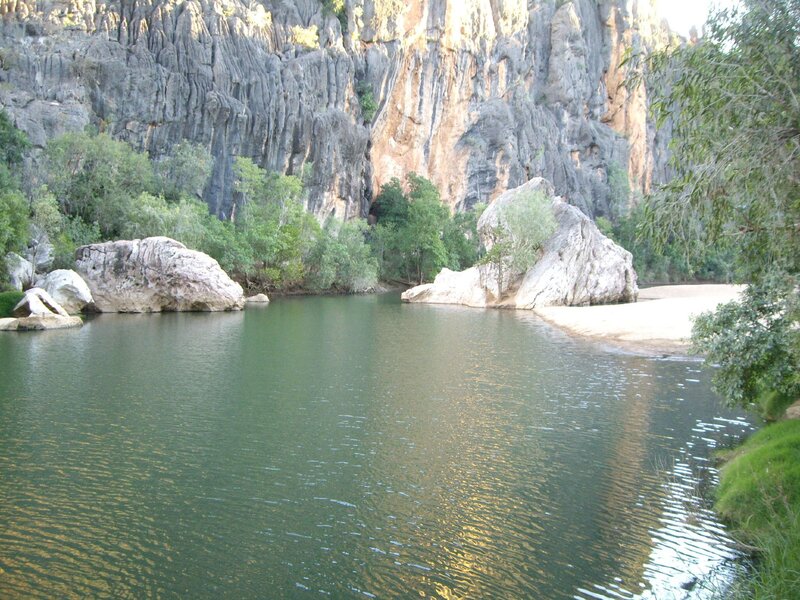 river with rocky cliffs
