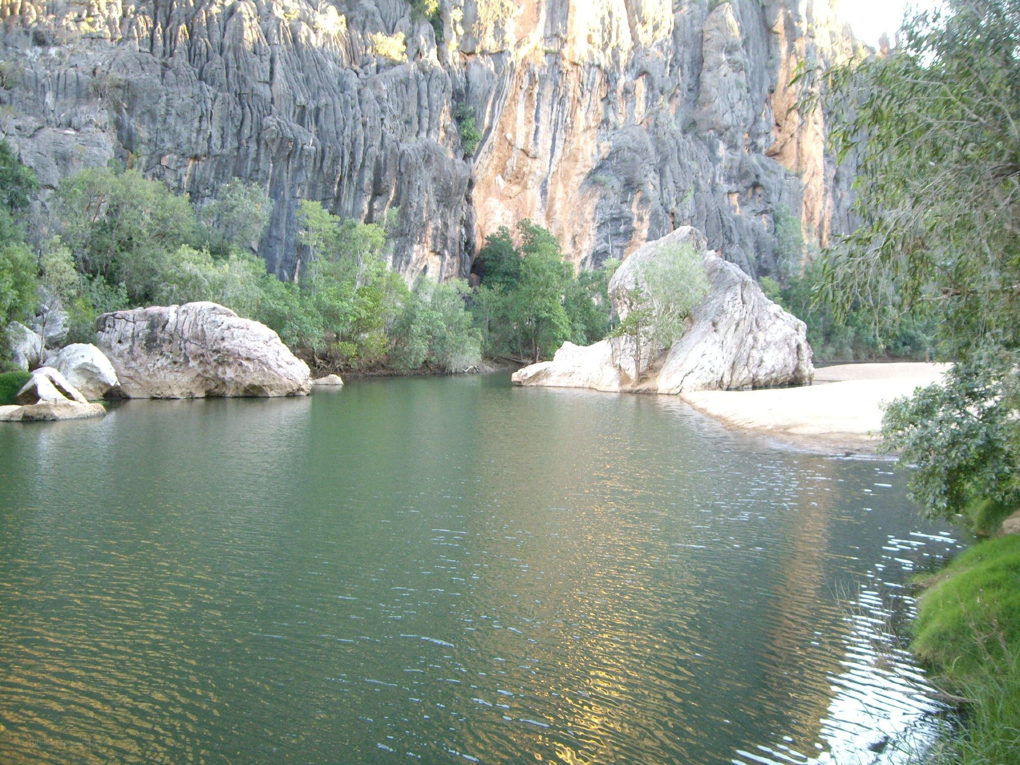 river with rocky cliffs