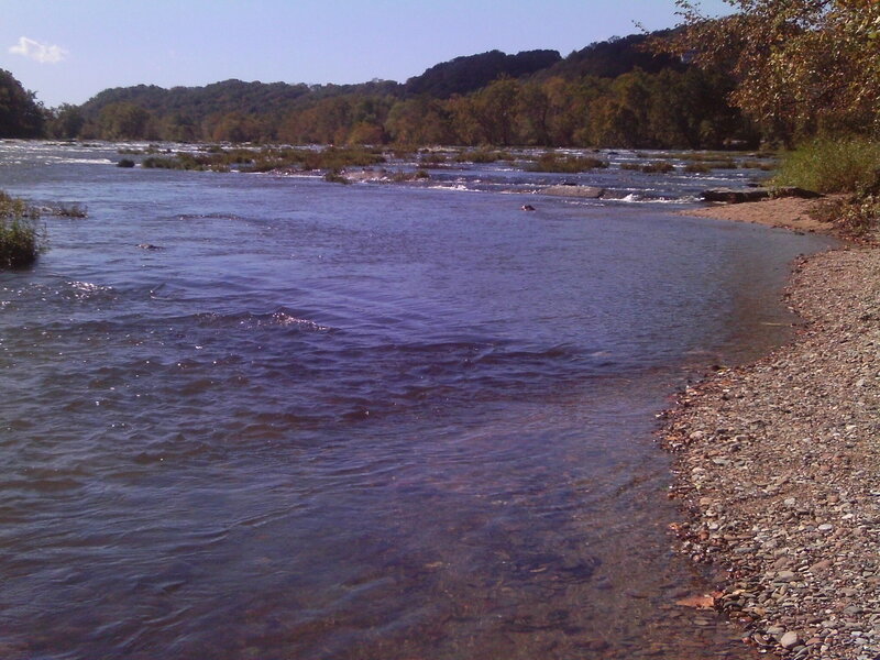 River with Rocky Shore — Blue, Calm