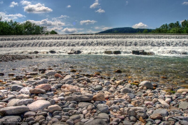 River with small dam