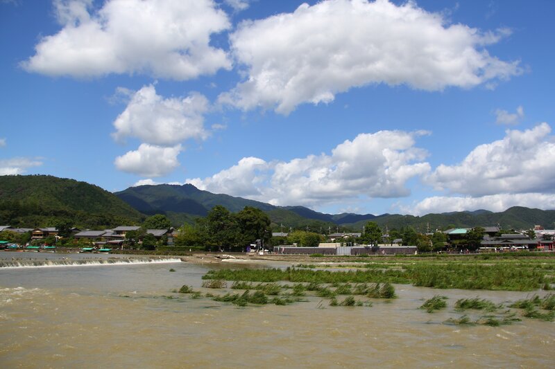 River with Small Waterfall — Blue, Serene, Afternoon