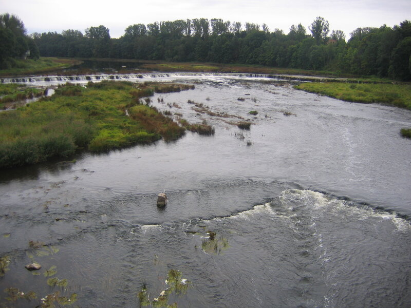 River with Small Waterfall — Green